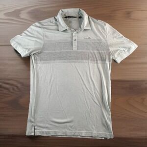 Travis Mathew Infinite Wishes Golf Polo Shirt Mens Size M Green Striped
